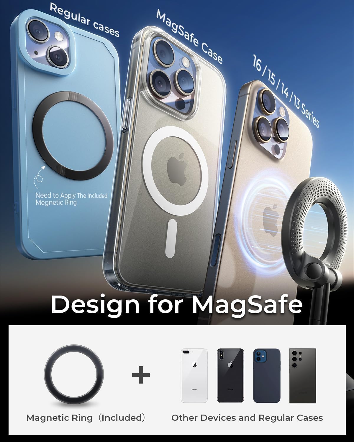 360° Vacuum Suction Magnetic Phone Holder Black 60x60x40mm, Dashboard Phone Holder Magsafe Car Mount, Car Mobile Holder, Mirror & Gym Phone Holder (6 Months Warranty)
