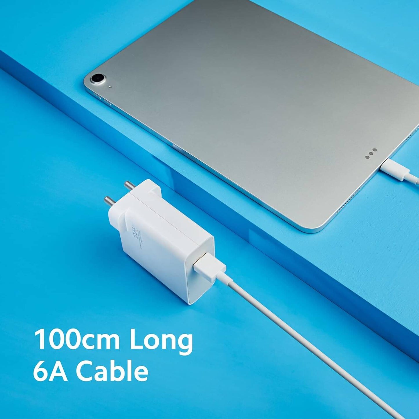 Mi 120W 6A Type-C Fast Charging Cable 1M HyperCharge White – 1M Long Wire with Device