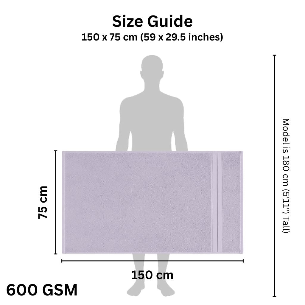Luxury 100% Cotton Bath Towel | 150x75 cm, 600 GSM | Towels for Bath Large Size, Big Bath Towel – Stylish Daily Use
