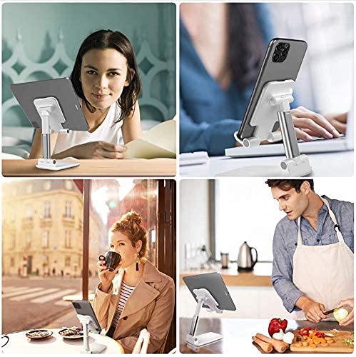 Premium Adjustable Foldable Mobile Stand & Holder for Desk, Office & Home | Height & Angle Adjustable Phone Stand for Table Use