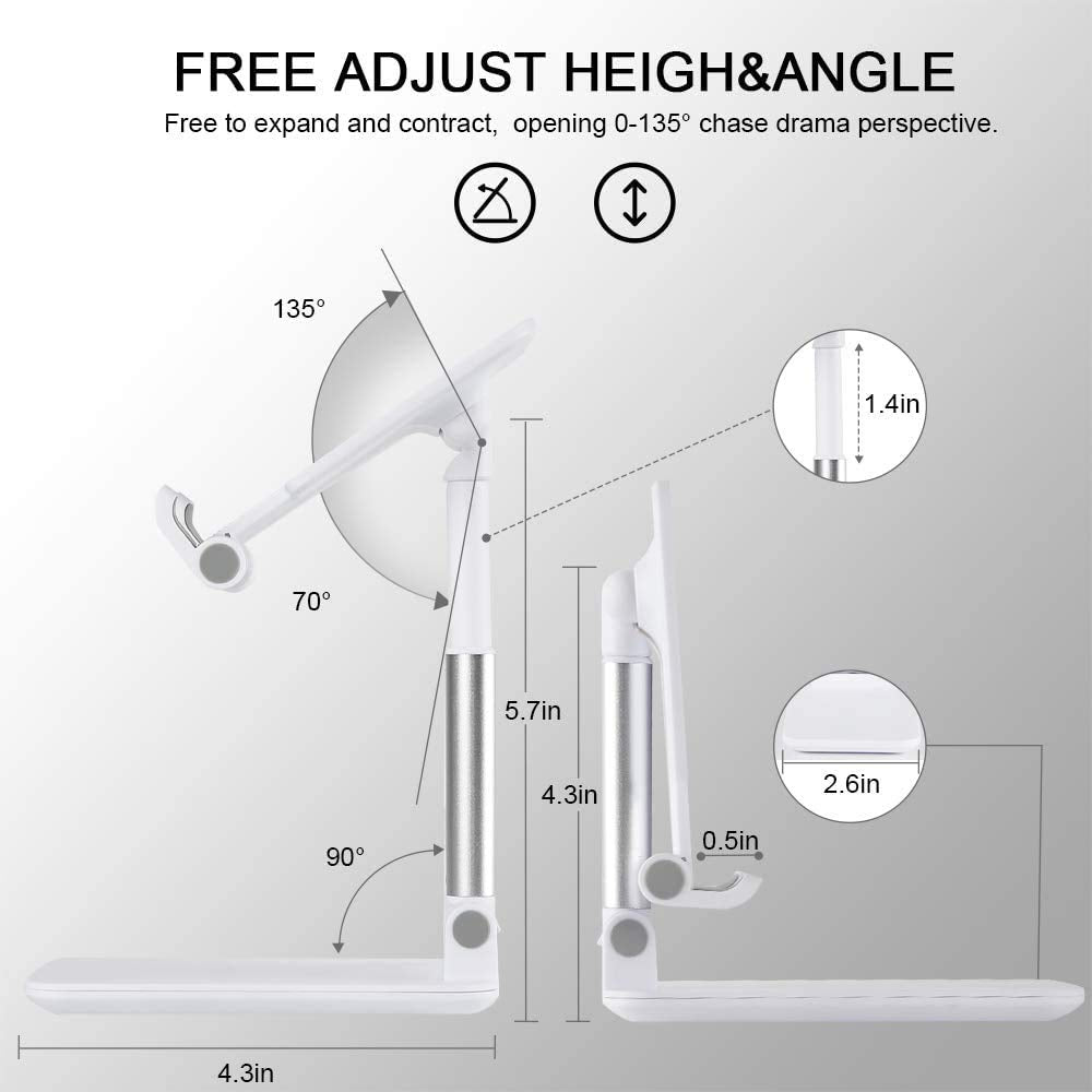 Premium Adjustable Foldable Mobile Stand & Holder for Desk, Office & Home | Height & Angle Adjustable Phone Stand for Table Use