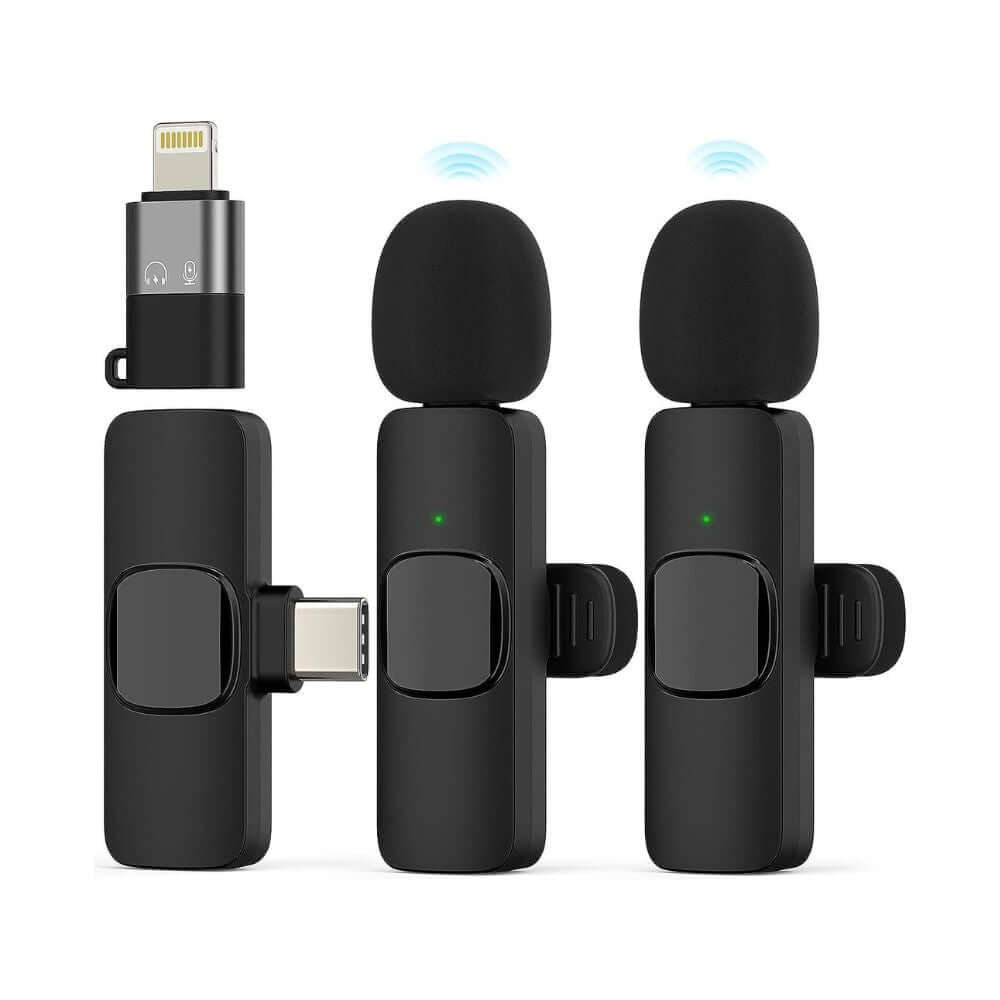 K9 Wireless Lavalier Microphone Dual Mic Receiver Front View