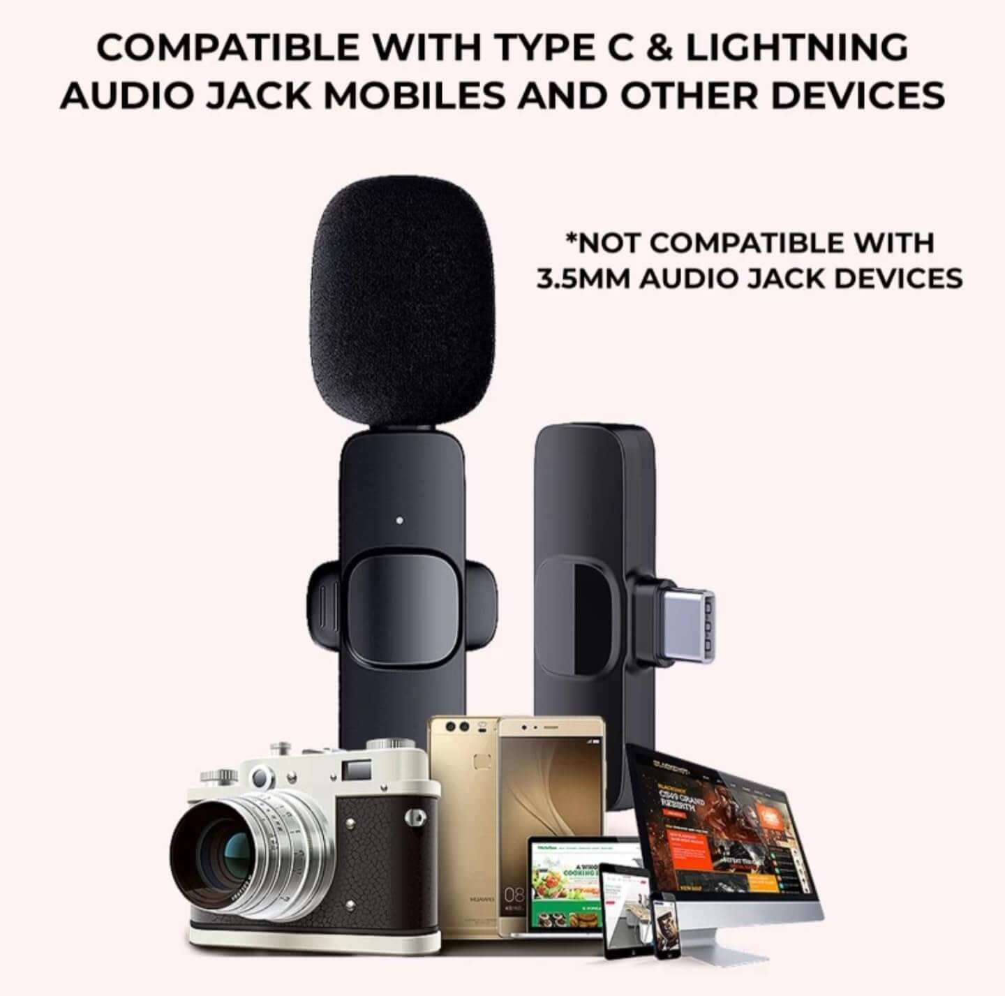 K9 Wireless Lavalier Microphone Dual Mic Receiver Multi-Scenario Application