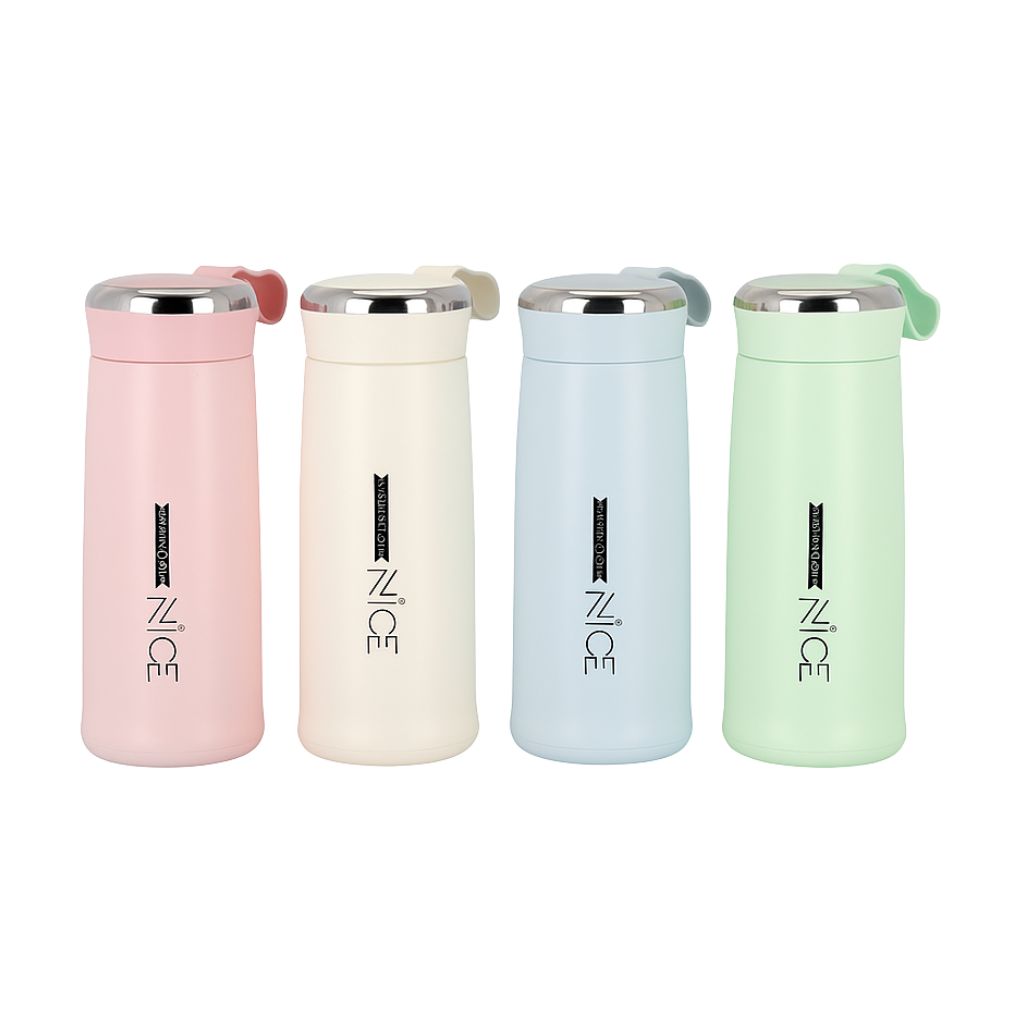 Nice 400ml Glass Water Bottle with Silicone Cover | Leak Proof, BPA Free, Stylish Aesthetic Bottle for Office, Gym & Travel