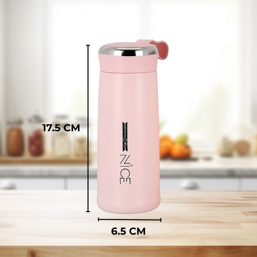 Nice 400ml Glass Water Bottle with Silicone Cover | Leak Proof, BPA Free, Stylish Aesthetic Bottle for Office, Gym & Travel