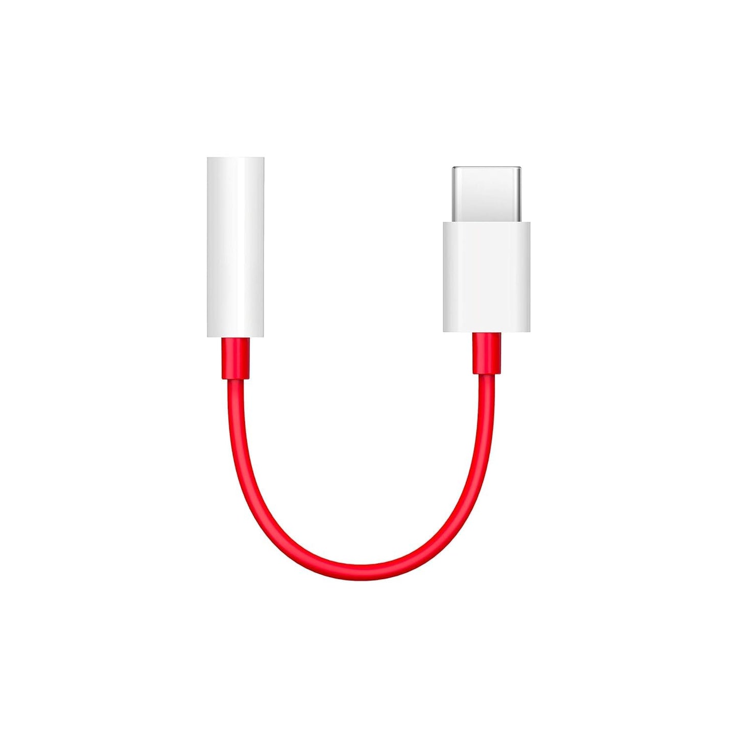 OnePlus Type-C to 3.5mm Headphone Jack Adapter Red Cable Front View