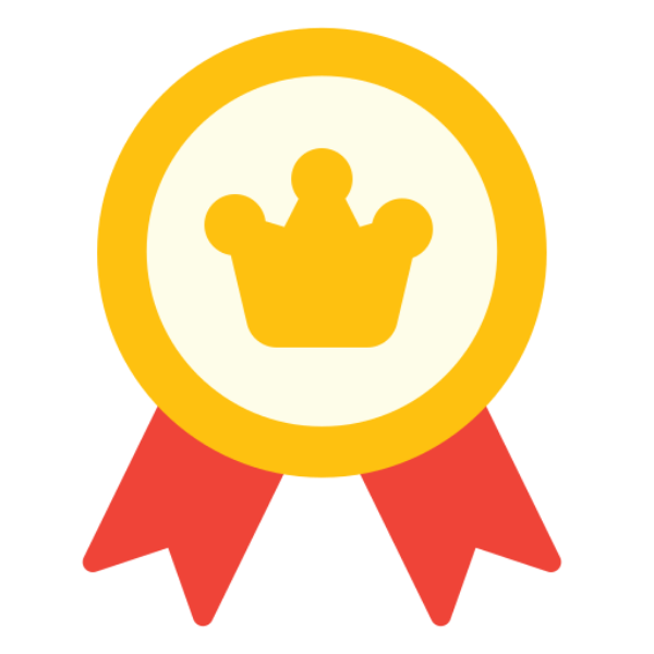 Premium Award badge with a crown symbol on a white background