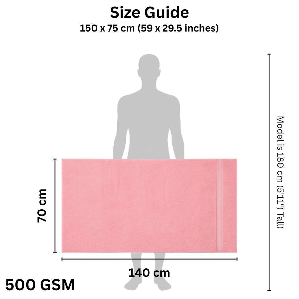 Premium 100% Cotton Bath Towel | 140x70 cm, 500 GSM | Towels for Bath Large Size, Big Bath Towel – Stylish Daily Use