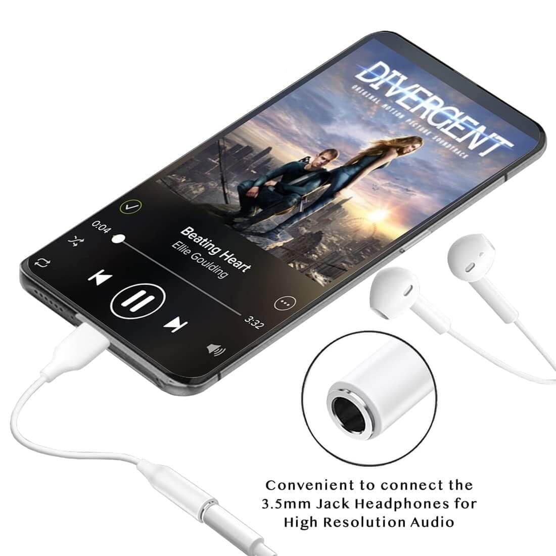 Samsung Type-C to 3.5mm Headphone Jack Adapter Music Playback Demo