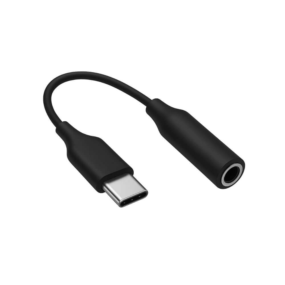 Samsung Type-C to 3.5mm Headphone Jack Adapter White Front View Black