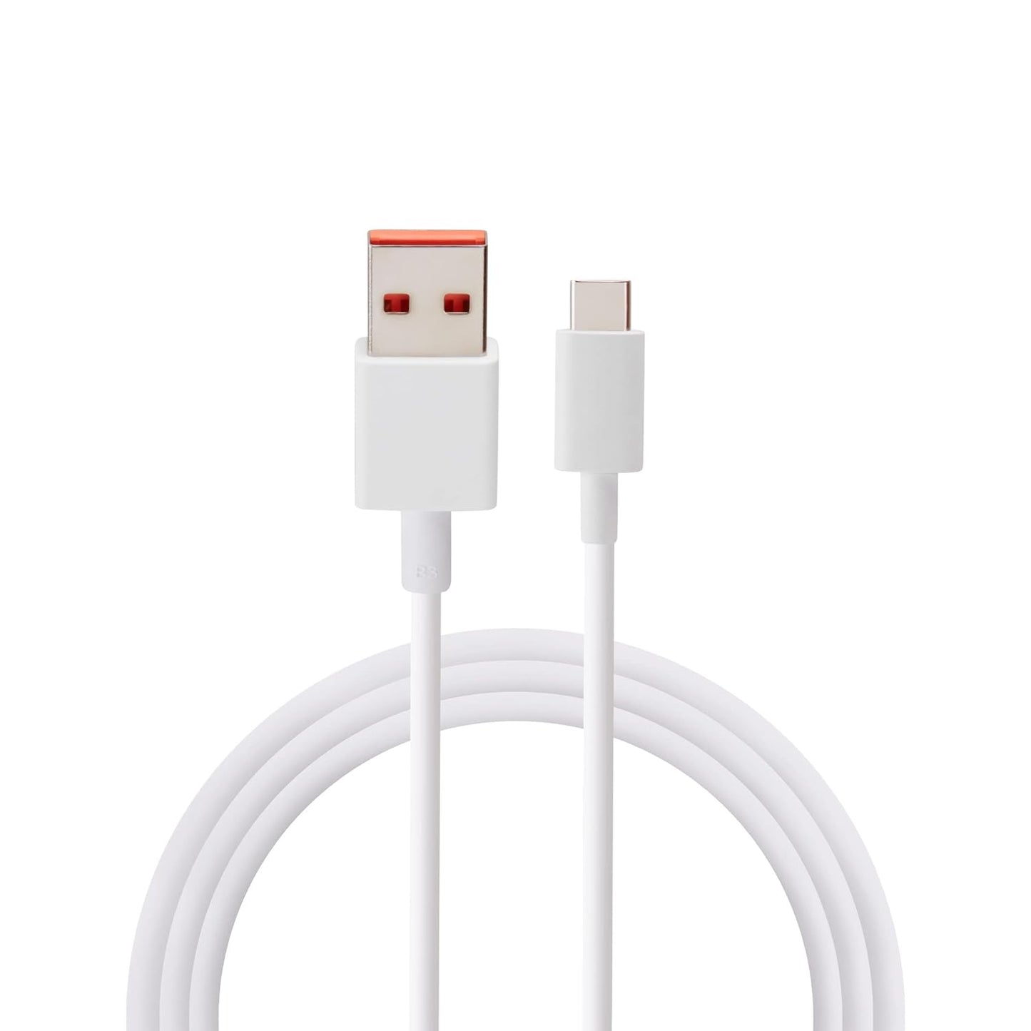 Mi 120W 6A Type-C Fast Charging Cable 1M HyperCharge White – Front View