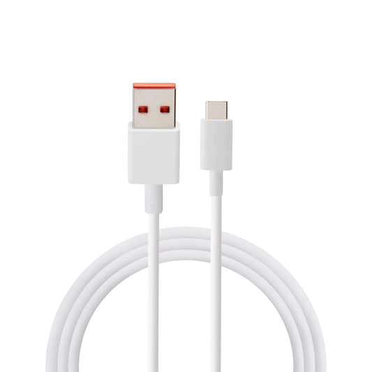 Mi 120W 6A Type-C Fast Charging Cable 1M HyperCharge White – Front View