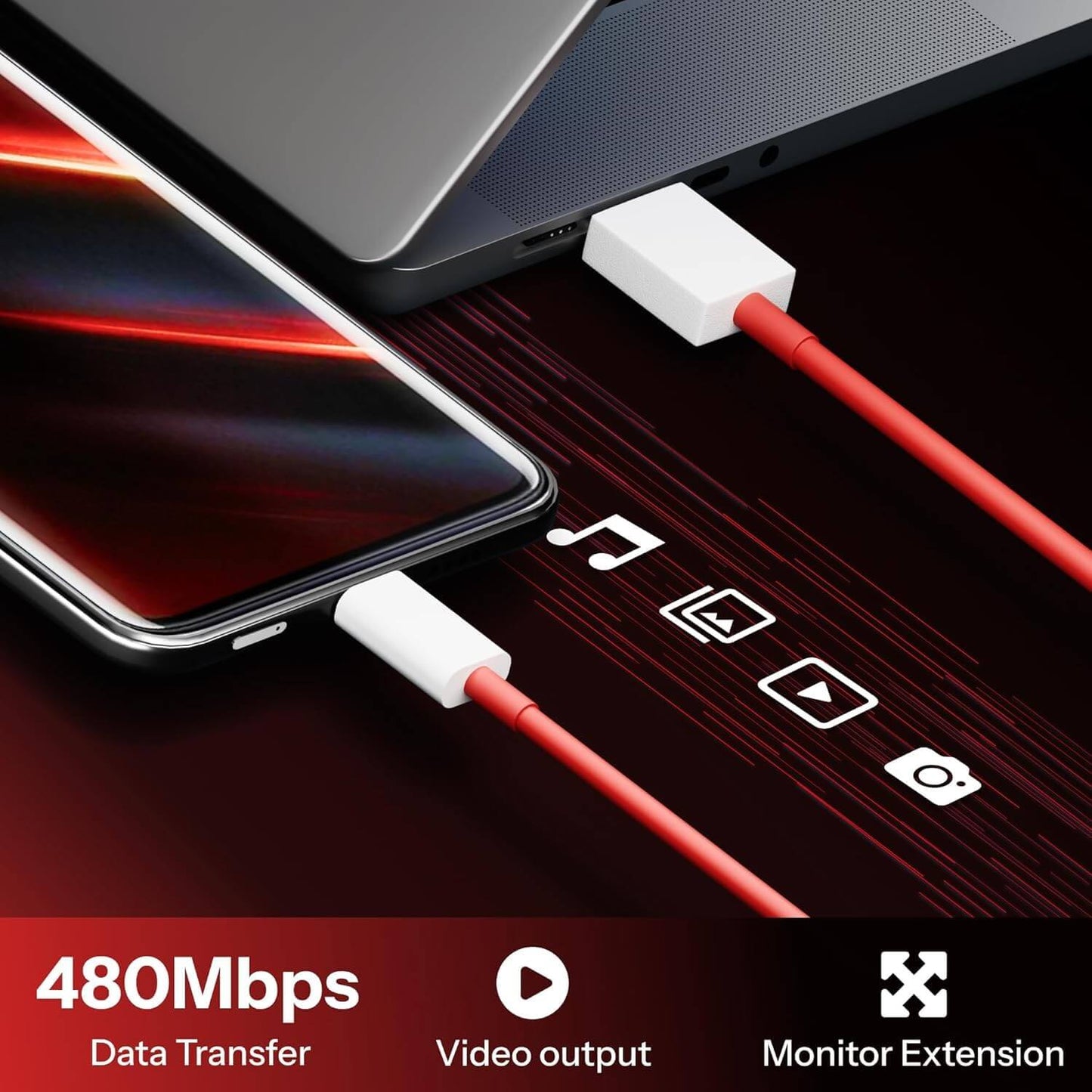 OnePlus 5A Type-C Fast Charging Cable – High-Speed Data Transfer 480Mbps